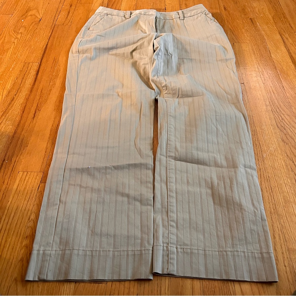 Talbots Beige Pinstripe Chinos Size 12 Petite